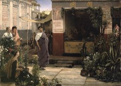 A Roman Flower Market by Sir Lawrence Alma-Tadema