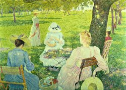 Family in the Orchard by Theo van Rysselberghe