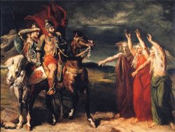 Macbeth And Banquo Encountering The Three Witches on The Heath by Theodore Chasseriau