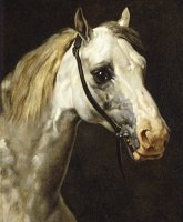 Head of a Piebald Horse by Theodore Gericault