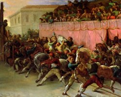 The Riderless Racers At Rome by Theodore Gericault