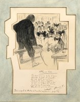 Aristide Bruant at The Cafe Le Mirliton (the Kazoo) by Theophile Alexandre Steinlen
