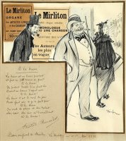 Study for The Cover of The Journal Le Mirliton (the Kazoo) by Theophile Alexandre Steinlen