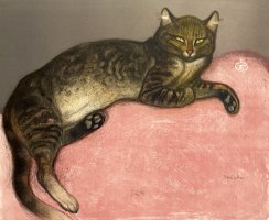 Winter Cat on a Cushion (l'hiver, Chat Sur Un Coussin) by Theophile Alexandre Steinlen
