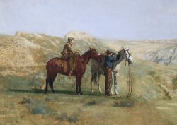 Detail of Cowboys in The Badlands by Thomas Eakins