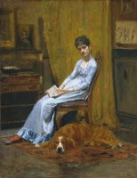 The Artist's Wife And His Setter Dog by Thomas Eakins