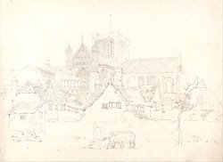 Winchester Cathedral, Hampshire, From The North East by Thomas Girtin