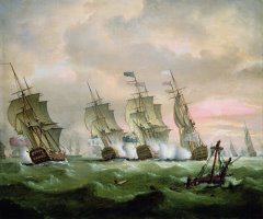Admiral Sir Edward Hawke defeating Admiral de Conflans in the Bay of Biscay by Thomas Luny