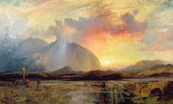 Sunset Vespers at the Old Rugged Cross by Thomas Moran