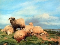 Landscape with Sheep by Thomas Sidney Cooper