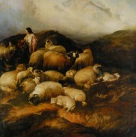 Peasants And Sheep by Thomas Sidney Cooper
