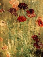 Poppies And Italian Mignotte by Thomas Wilmer Dewing
