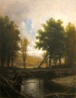 Landscape with Stream And Deer by Thomas Worthington Whittredge
