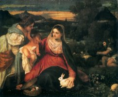 Madonna And Child with St. Catherine And a Rabbit by Titian