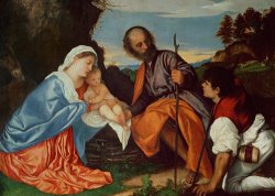 The Holy Family And a Shepherd by Titian
