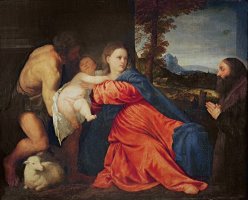 Virgin and Infant with Saint John the Baptist and Donor by Titian