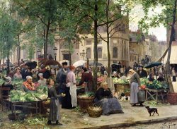 The Square in front of Les Halles by Victor Gabriel Gilbert