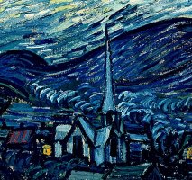 Detail of The Starry Night by Vincent van Gogh