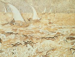 Fishing Boats At Saintes Maries De La Mer by Vincent van Gogh