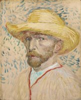 Self Portrait With Straw Hat by Vincent van Gogh