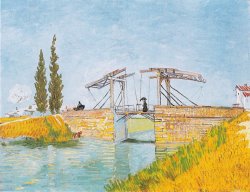The Bridge of Langlois at Arles with a Lady with Umbrella by Vincent van Gogh