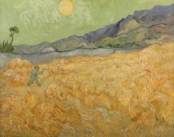 Wheatfield with Reaper by Vincent van Gogh