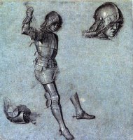 Three Studies of a Cavalier in Armor by Vittore Carpaccio