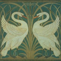 Wallpaper Design for panel of Swan Rush and Iris by Walter Crane