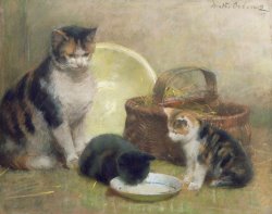 Cat and Kittens by Walter Frederick Osborne
