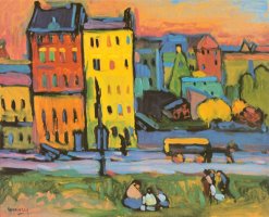Houses in Munich 1908 by Wassily Kandinsky