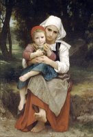 Breton Brother And Sister by William Adolphe Bouguereau