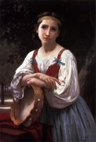 Gypsy Girl with a Basque Drum by William Adolphe Bouguereau