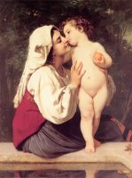 The Kiss by William Adolphe Bouguereau