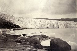 Sermistsialk Glaciers with Figure From Arctic Regions by William Bradford