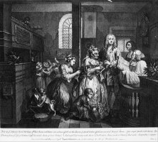 A Rake's Progress, Plate 5, Married to an Old Maid by William Hogarth