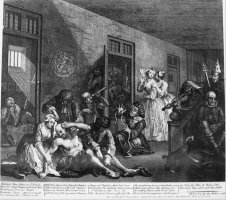 A Rake's Progress, Plate 8, in The Madhouse by William Hogarth