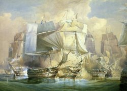 The Battle Of Trafalgar by William John Huggins