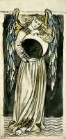 Night: Angel Holding a Waning Moon by William Morris