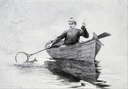 Fly Fishing, Saranac Lake by Winslow Homer