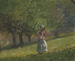 Girl with Hay Rake by Winslow Homer