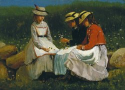 Girls in a Landscape by Winslow Homer