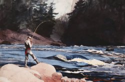 Man Fishing a New England Stream by Winslow Homer