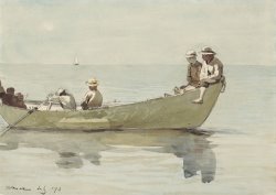 Seven Boys in a Dory (detail) by Winslow Homer