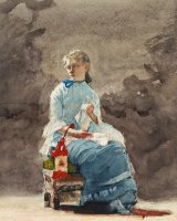Woman Sewing by Winslow Homer