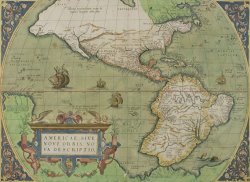 Map of North and South America by Abraham Ortelius