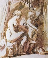 Venus And Cupid Drawing by Adam Elsheimer