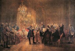depicting a flute concert of Frederick the Great by Adolf von Menzel