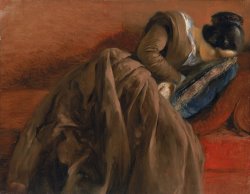 Emilie the Artist's Sister Asleep by Adolph Friedrich Erdmann von Menzel