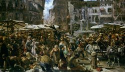 The Market of Verona by Adolph Friedrich Erdmann von Menzel