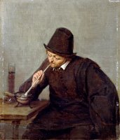 A Man Smoking by Adriaen Van Ostade
